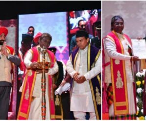 President Draupadi Murmu honored 36 meritorious students at the third convocation of Doon University.