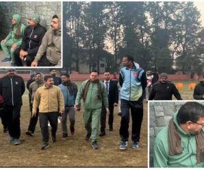 Players were practicing in the early morning, Chief Minister Pushkar Singh Dhami suddenly arrived, jogging and drinking tea at the tea stall