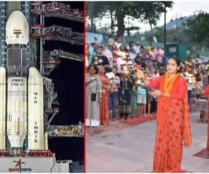 Ganga Aarti organized in Rishikesh to celebrate the success of Chandrayaan, women made it special