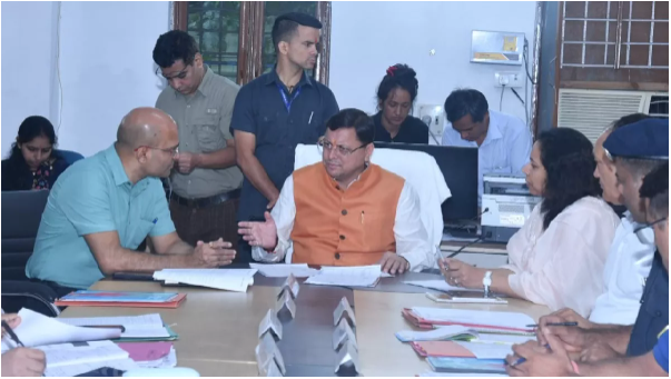 CM Dhami reached the disaster operation center, said – long term plan will be made for waterlogged areas